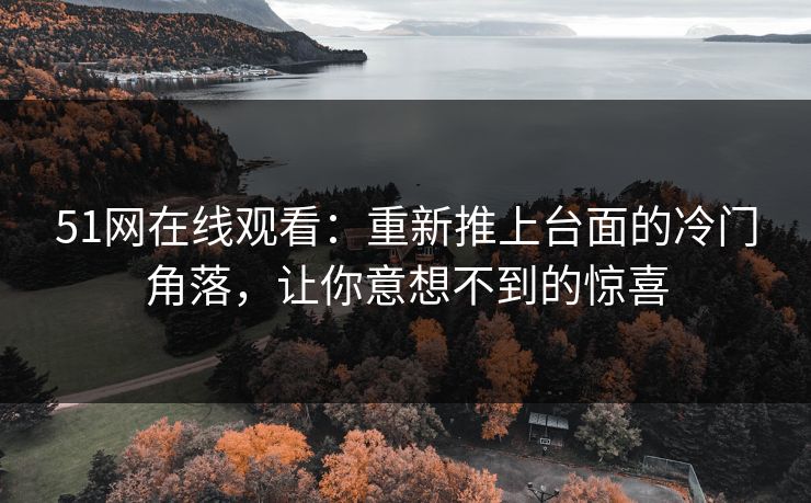 51网在线观看:重新推上台面的冷门角落,让你意想不到的惊喜