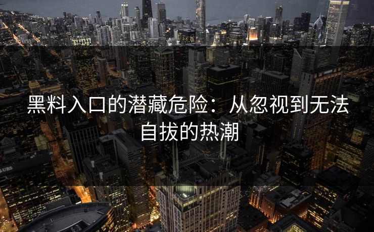 黑料入口的潜藏危险：从忽视到无法自拔的热潮